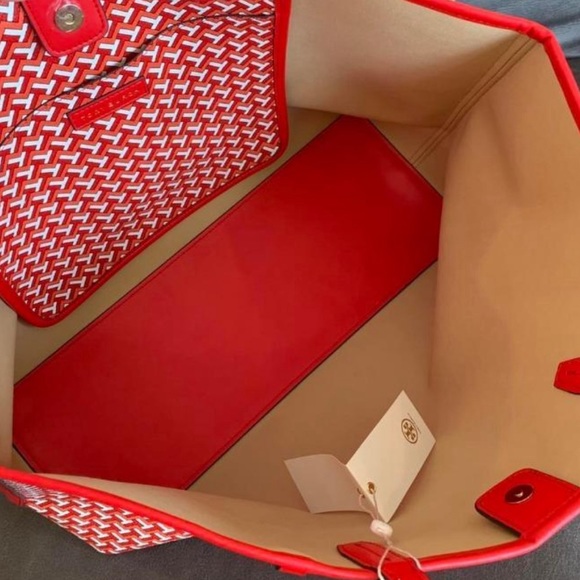 Tory Burch T Zag Tote Large Red T-Zag - Picture 6 of 7